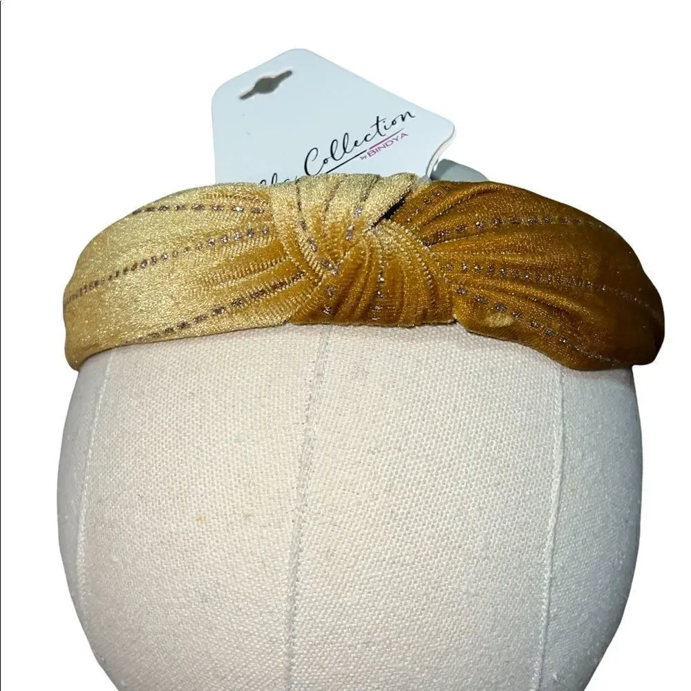 Lulla Collection by Bindaya Gold w/ Silver Glitter Knotted Headband One Size New